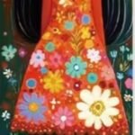 Book mark: cute floral girl